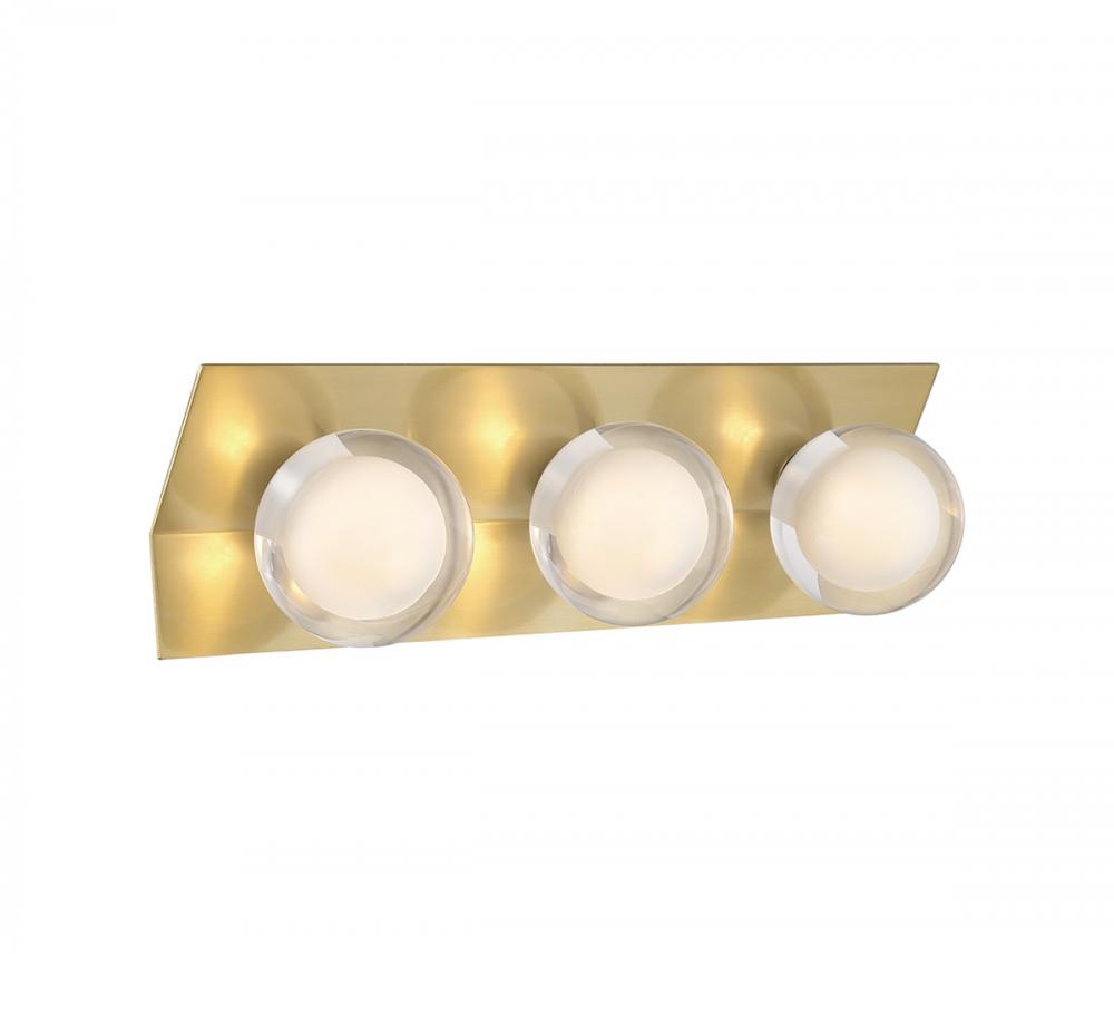 Vinci, 3 Light LED Wall Mount, Soft Brass