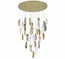 Lib & Co. CA 10169-024-07 - Sorrento, 32 Light LED Grand Chandelier, Mixed with Copper Leaf, Gold Canopy