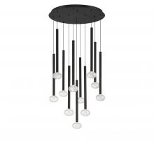 Lib & Co. CA 12110-02 - Soffio, 11 Light Round LED Chandelier, Matte Black