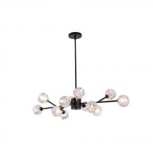 Avista Lighting Inc A8912BK - Avista Hampton Linear Chandelier 12-Light Matte Black