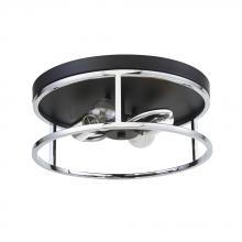 Avista Lighting Inc F2202BKCH - Avista Easton Flush Mount Round 2-Light Black & Chrome