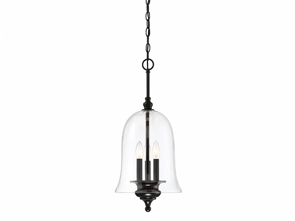 3-Light Pendant in Matte Black