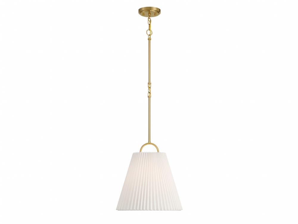 1-Light Pendant in Natural Brass