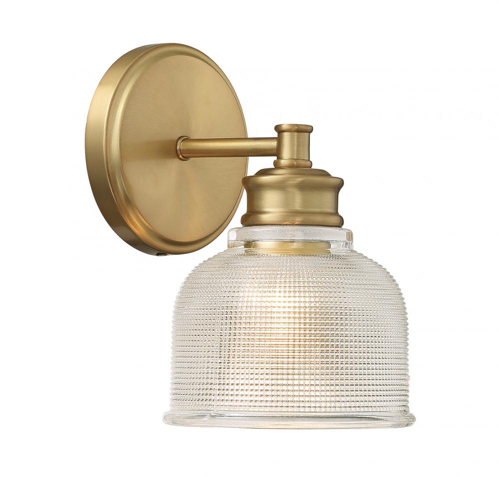 1-Light Wall Sconce in Natural Brass