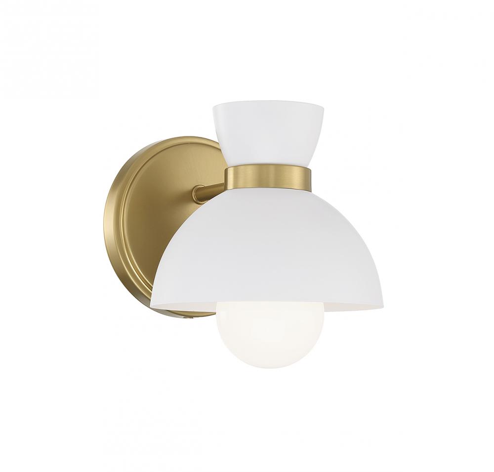 1-Light Wall Sconce in Natural Brass