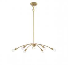 Savoy House Meridian CA M100116NB - 6-Light Chandelier in Natural Brass