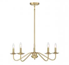 Savoy House Meridian CA M100120NB - 5-Light Chandelier in Natural Brass