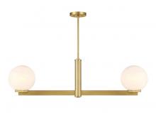 Savoy House Meridian CA M100124NB - 2-Light Linear Chandelier in Natural Brass