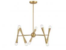 Savoy House Meridian CA M100128NB - 10-Light Chandelier in Natural Brass