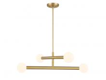 Savoy House Meridian CA M100133NB - 4-Light Chandelier in Natural Brass