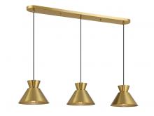 Savoy House Meridian CA M100134NB - 3-Light Linear Chandelier in Natural Brass