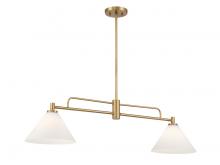 Savoy House Meridian CA M100136NB - 2-Light Linear Chandelier in Natural Brass