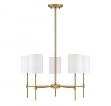 Savoy House Meridian CA M10067NB - 5-Light Chandelier in Natural Brass