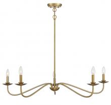 Savoy House Meridian CA M10085NB - 5-Light Chandelier in Natural Brass