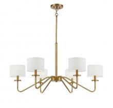 Savoy House Meridian CA M10092NB - 6-Light Chandelier in Natural Brass