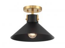 Savoy House Meridian CA M60078MBKNB - 1-Light Ceiling Light in Matte Black and Natural Brass