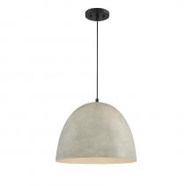 Savoy House Meridian CA M70093CMBK - 1-Light Pendant in Concrete with Matte Black