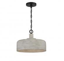 Savoy House Meridian CA M70103WGBK - 1-Light Pendant in Weathered Gray with Black