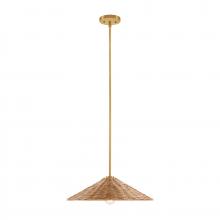 Savoy House Meridian CA M7041NB - 1-Light Pendant in Natural Brass