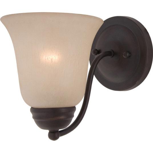 One Light Oil Rubbed Bronze Wilshire Glass Wall Light