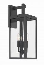 Crystorama BYR-80103-MK - Byron 3 Light Matte Black Outdoor Sconce