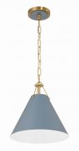 Crystorama XAV-B8301-VG-BL - Xavier 1 Light Vibrant Gold + Blue Mini Pendant