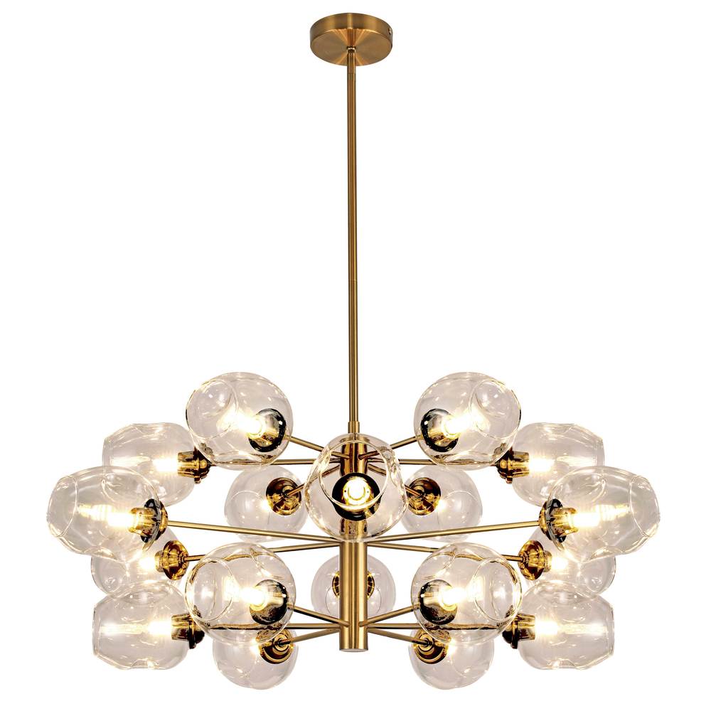 18LT Halogen Chandelier, VB w/ Champagne Glass