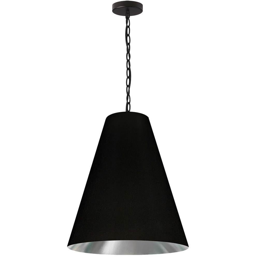 1LT Anaya Medium Pendant,  MB w/ BK/SLV Shade