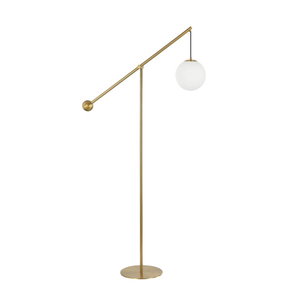 1LT Incandescent Floor Lamp, AGB w/ Opal Glass