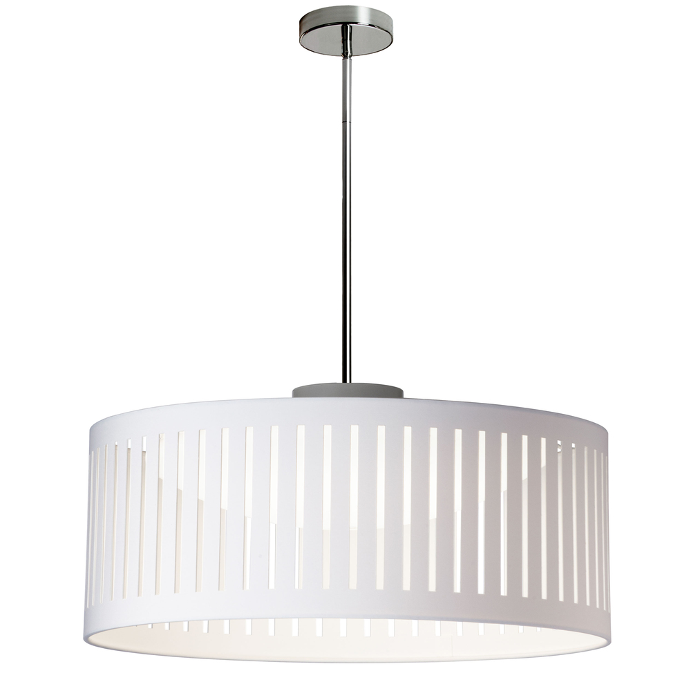 22W Slit Drum Pendant, White Shade