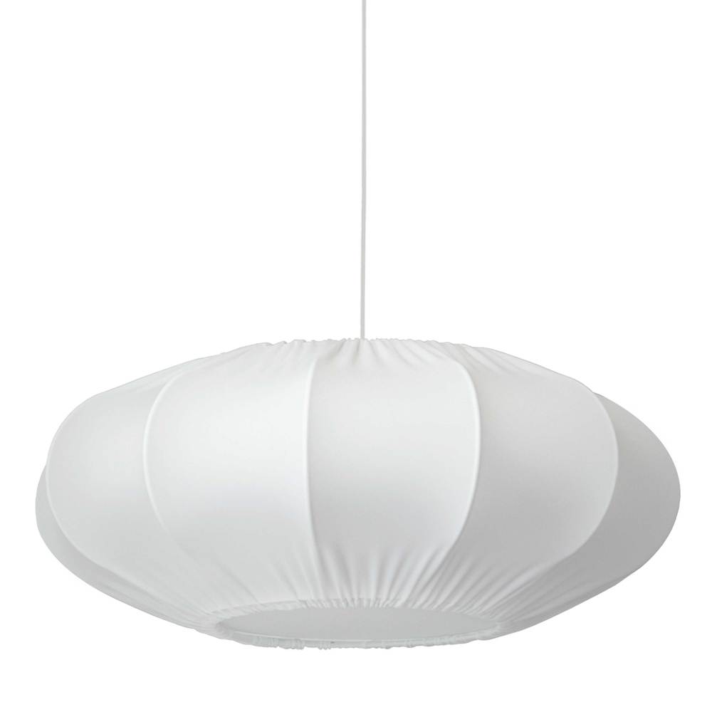 1LT Zoey Pendant White Shade, Fabric Diff, White