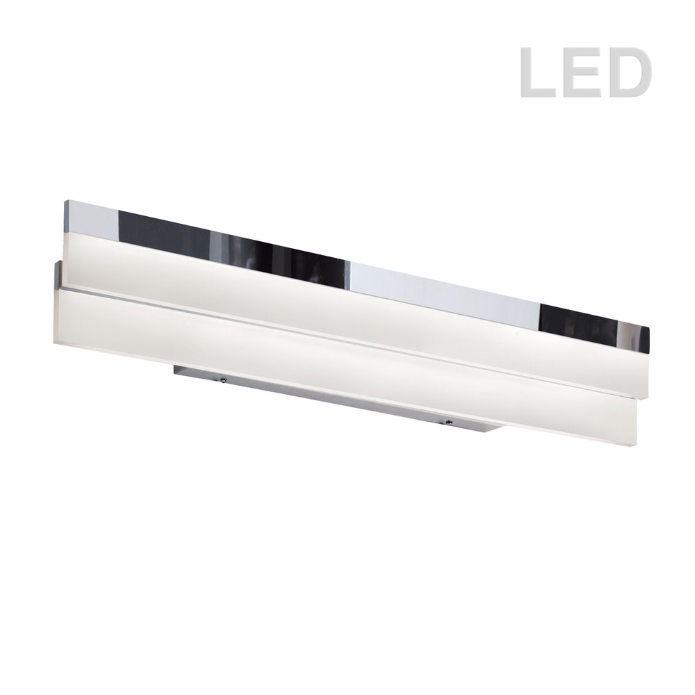 20W LED Flat Vanity Fixture, Polished Chrome