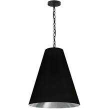 Dainolite ANA-M-MB-697 - 1LT Anaya Medium Pendant,  MB w/ BK/SLV Shade