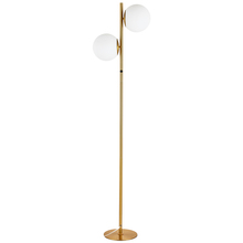 Dainolite FOL-662F-AGB - 2LT Incandescent Floor Lamp, AGB w/WH Opal Glass