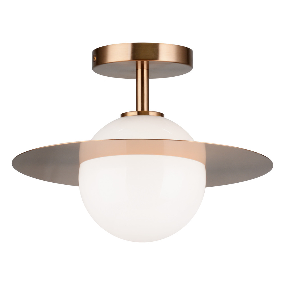 Saturn Aged Gold Brass Flush Mounts