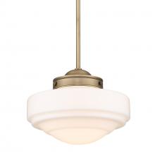 Golden Canada 0508-M MBS-VMG - Ingalls Medium Pendant in Modern Brass and Vintage Milk Glass Shade