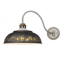 Golden Canada 0865-A1W AGV-ABI - Kinsley 1 Light Articulating Wall Sconce in Aged Galvanized Steel with Antique Black Iron Shade