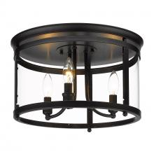 Golden Canada 1157-FM BLK - Payton Flush Mount in Matte Black with Clear Glass