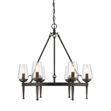 Golden Canada 1208-6 DNI - Marcellis 6 Light Chandelier in Dark Natural Iron with Clear Glass