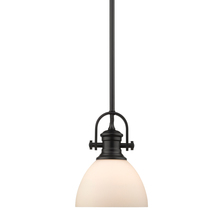 Golden Canada 3118-M1L BLK-OP - Hines Mini Pendant in Matte Black with Opal Glass