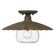 Golden Canada 3124-FM DR-CLR - Clemence Flush Mount in Dark Rust with Clear Glass Shade