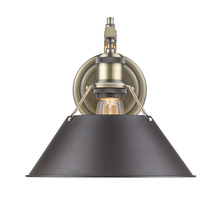 Golden Canada 3306-1W AB-RBZ - Orwell AB 1 Light Wall Sconce in Aged Brass with Rubbed Bronze shade