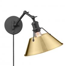 Golden Canada 3306-A1W BLK-BCB - Orwell BLK 1 Light Articulating Wall Sconce in Matte Black with Brushed Champagne Bronze shade