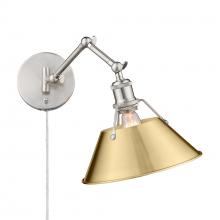 Golden Canada 3306-A1W PW-BCB - Orwell PW 1 Light Articulating Wall Sconce in Pewter with Brushed Champagne Bronze shade