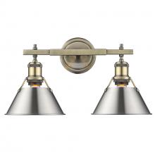 Golden Canada 3306-BA2 AB-PW - Orwell AB 2 Light Bath Vanity in Aged Brass with Pewter shades