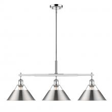 Golden Canada 3306-LP CH-PW - Orwell CH 3 Light Linear Pendant in Chrome with Pewter shades