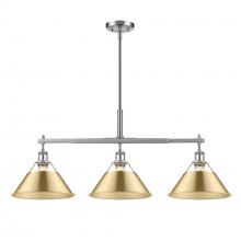 Golden Canada 3306-LP PW-BCB - Orwell PW 3 Light Linear Pendant in Pewter with Brushed Champagne Bronze shades