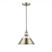 Golden Canada 3306-M AB-AB - Orwell AB Medium Pendant - 10" in Aged Brass with Aged Brass shade