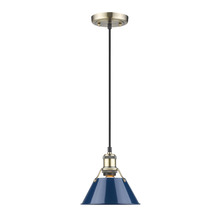 Golden Canada 3306-S AB-NVY - Orwell AB Small Pendant - 7" in Aged Brass with Matte Navy shade