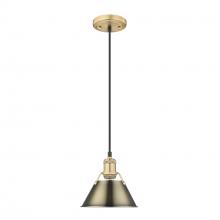 Golden Canada 3306-S BCB-AB - Orwell BCB Small Pendant - 7 in Brushed Champagne Bronze with Aged Brass shade